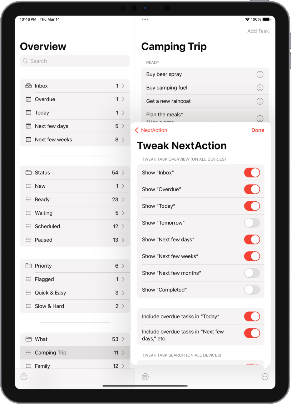 Tweak NextAction